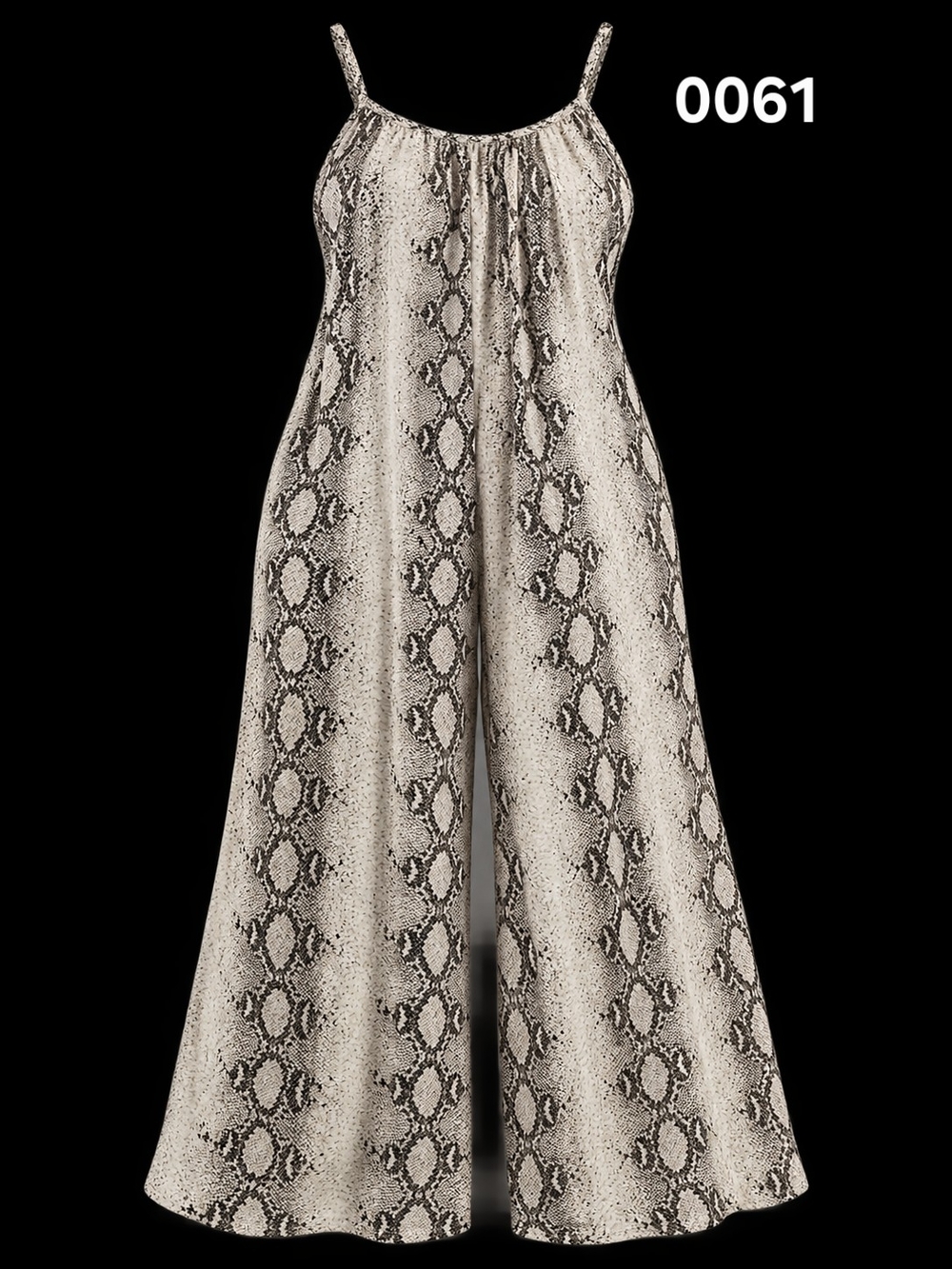 Cherish Snakeskin Print Wide Leg Jumpsuit Romper Unsized